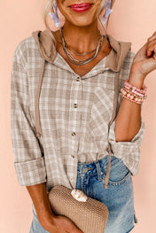 Khaki Checkered Hooded Shacked