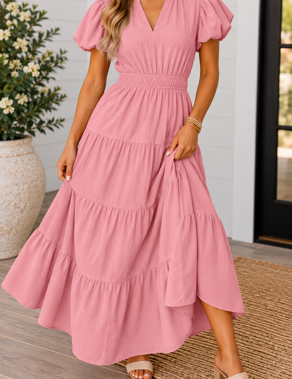 Waist Tiered Dress