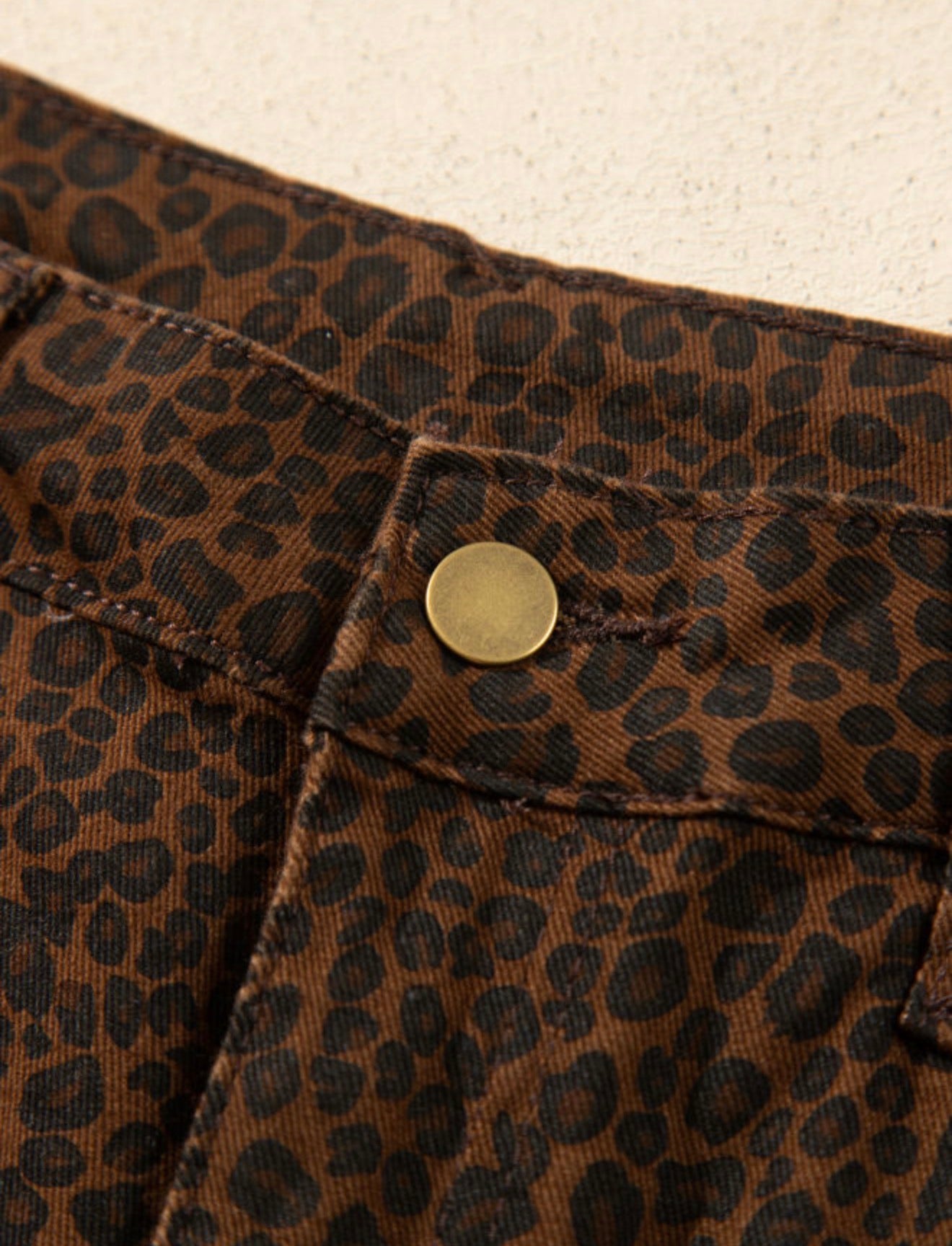 Casual Leopard Regular Fit Jeans