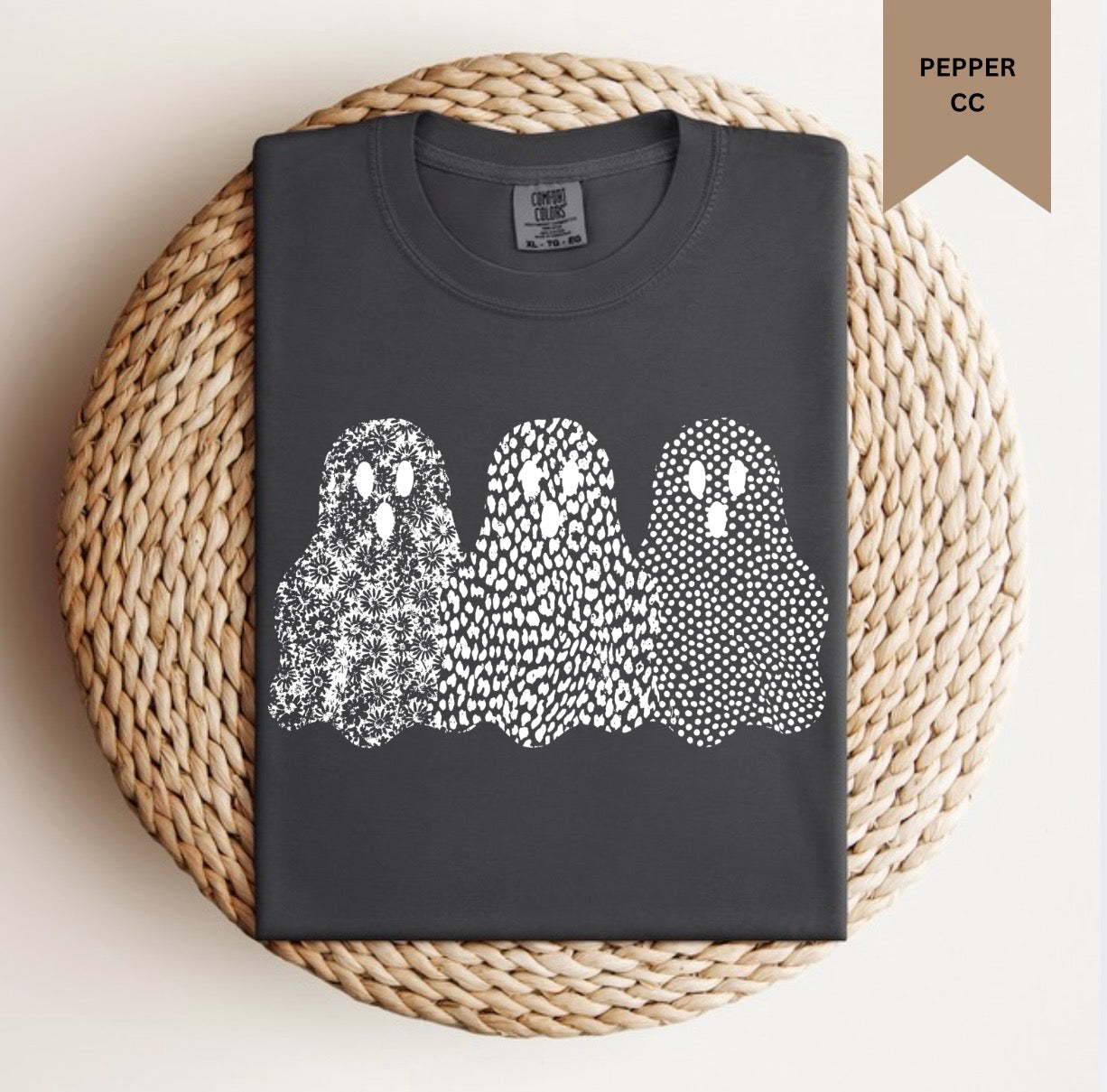 Floral Checkered Dot Ghost Tee.