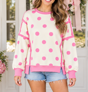 Polka Dot Baggy Sweatshirt
