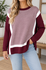 Stripe Colorblock Tunic Sweater