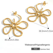 Floral Gold Plated Earrings New RTS