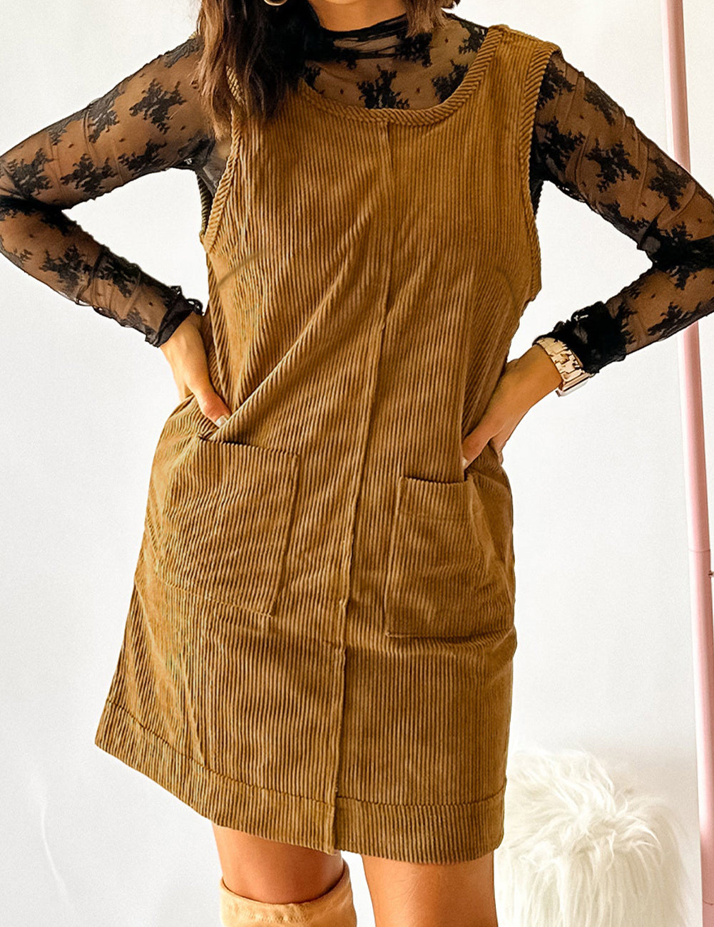 Corduroy Mini Dress