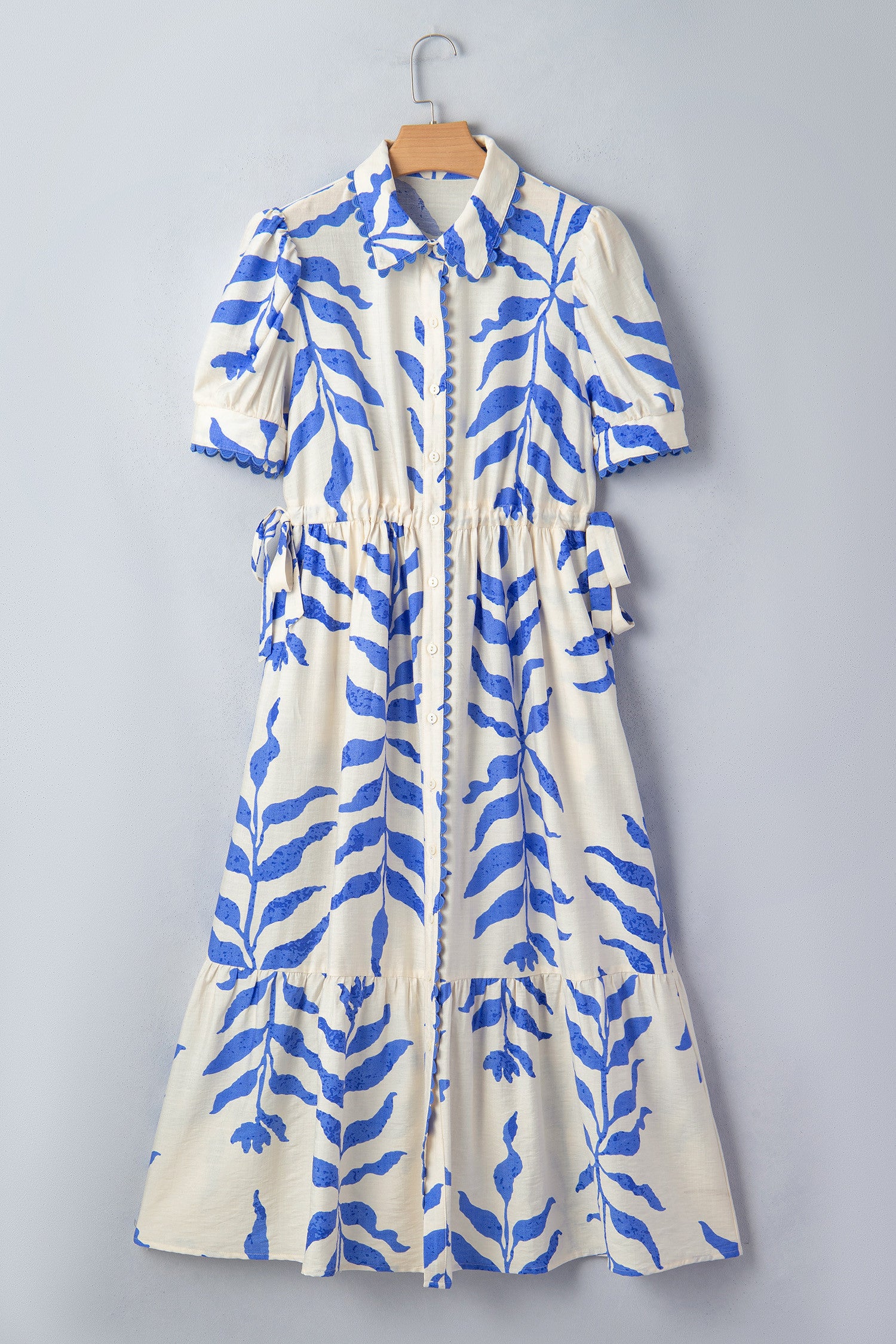 Blue Leaf Botanical Maxi Dress