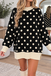 Polka Dot Ribbed Sweater