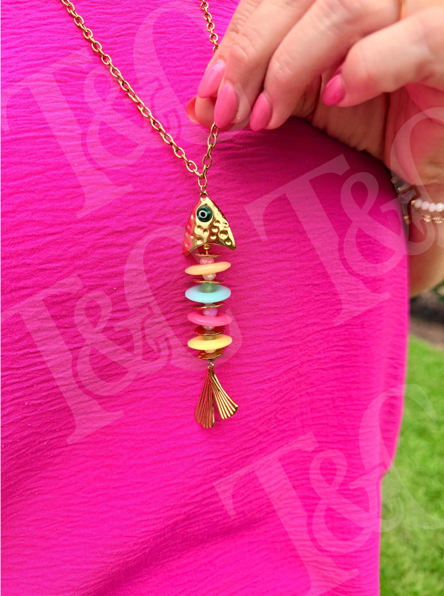 Resin Long Fish Necklace New RTS