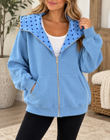 Polka Dot Hooded Sweatshirt