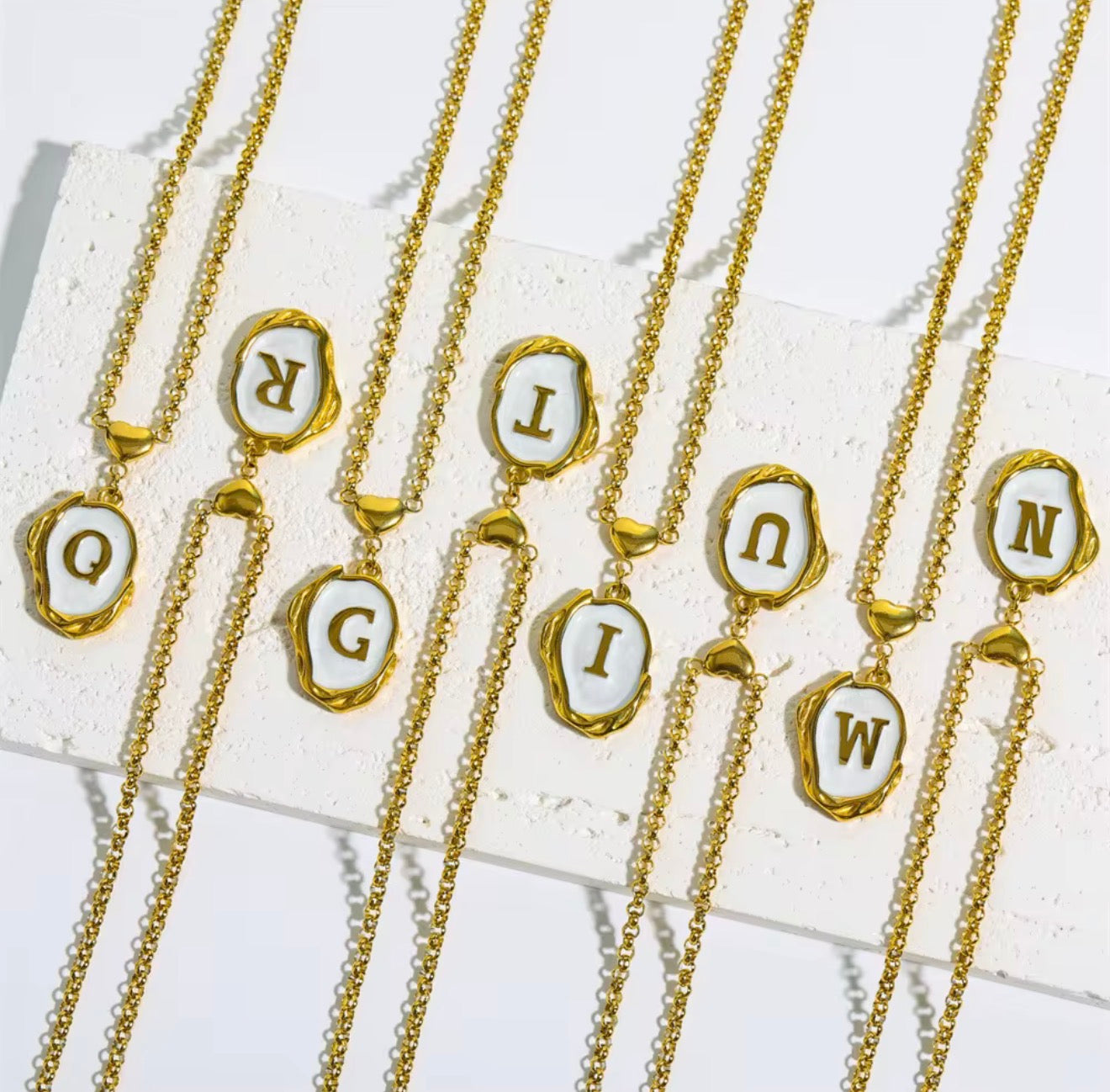 Oyster Initial Necklace