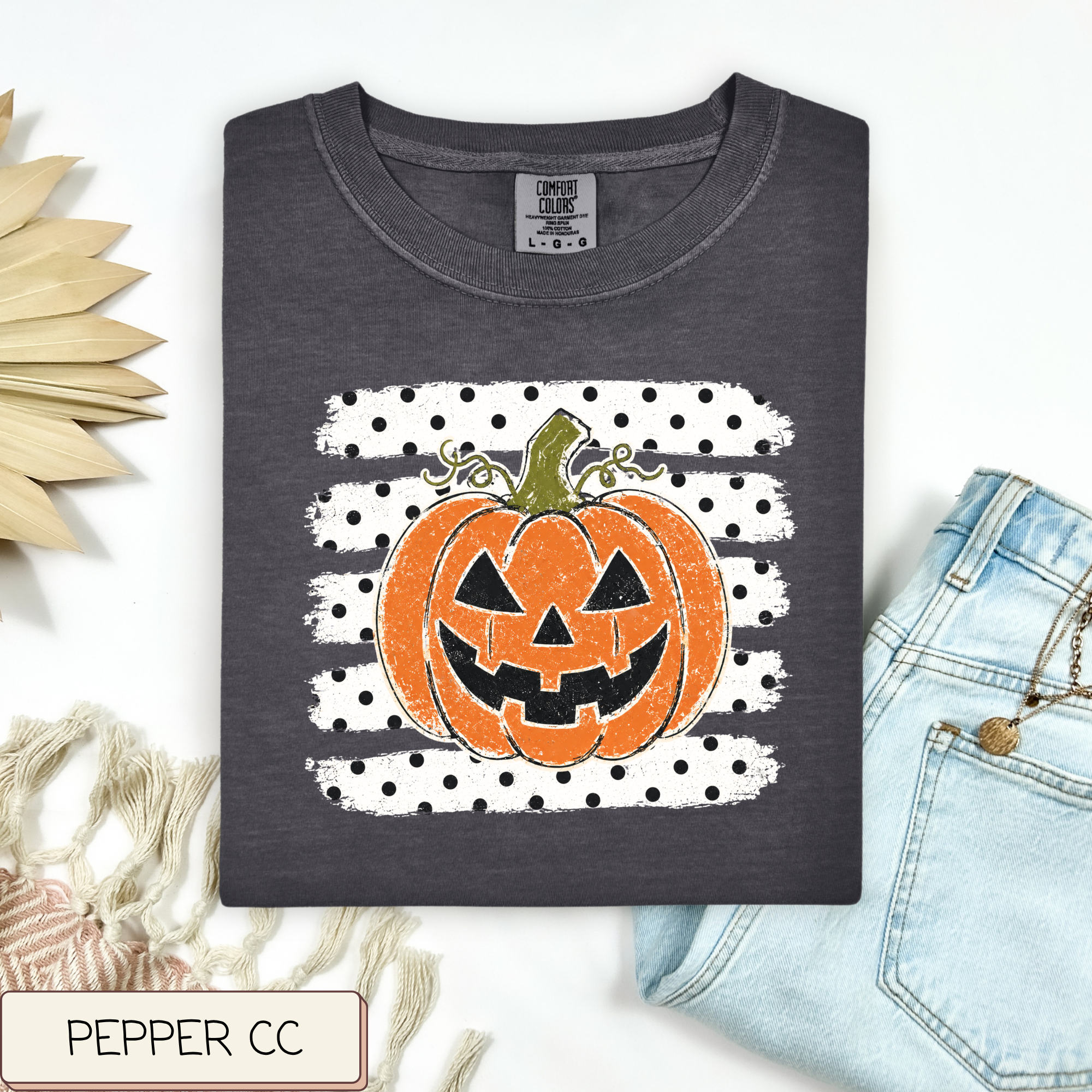 White Stripe Jack-o-Lantern Tee.