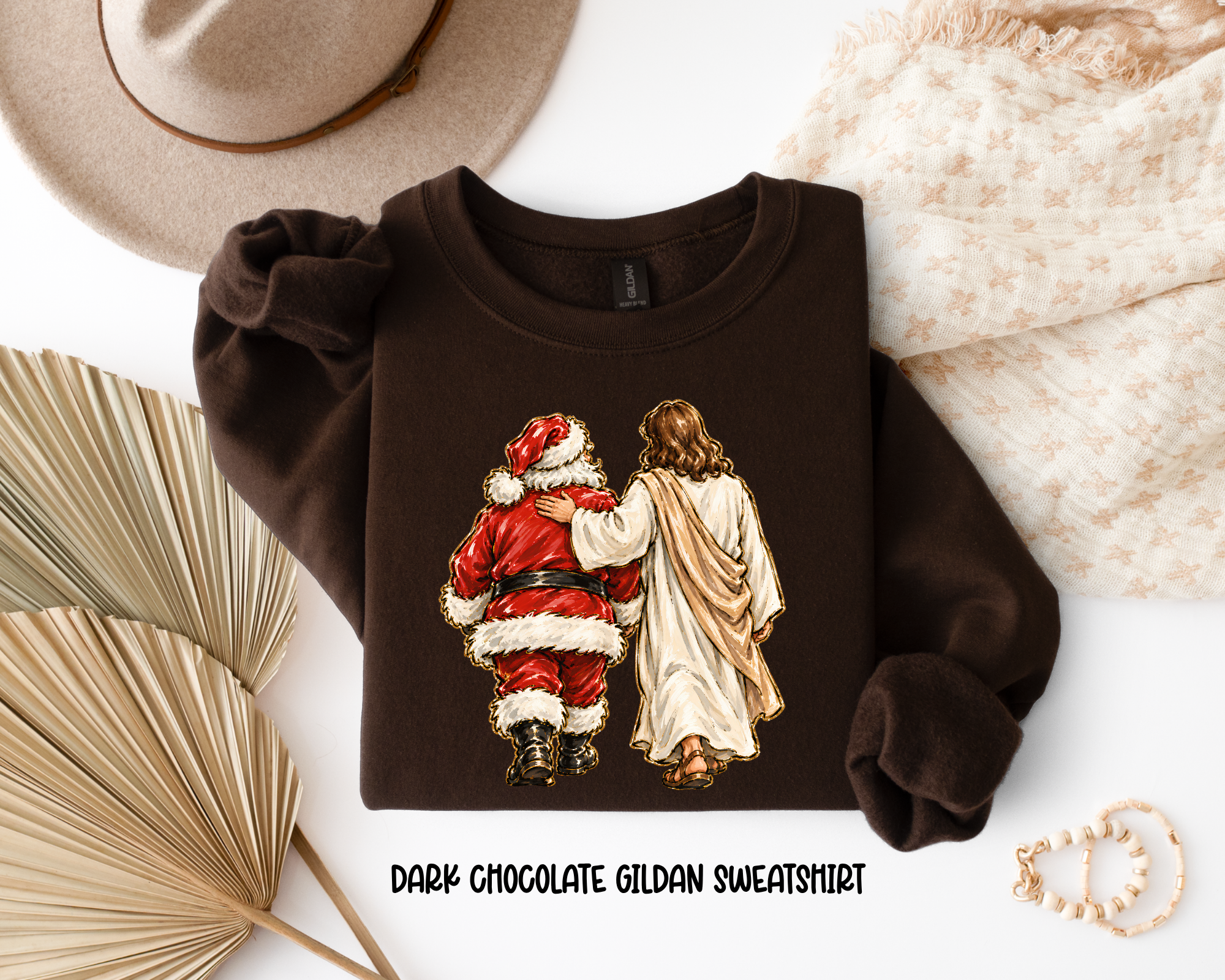 Jesus And Santa Sweatshirt.