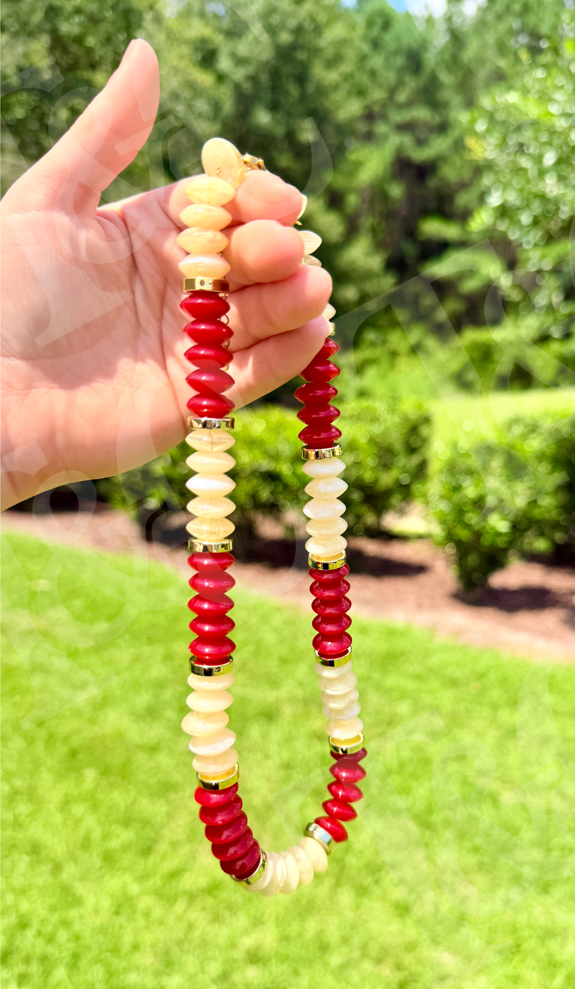 Natural Stone Beaded Necklace (45 CM)