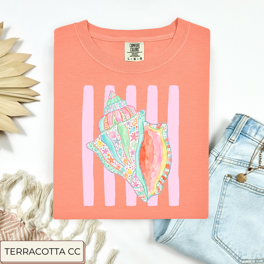 Multiprint Pastel Shells Tee.