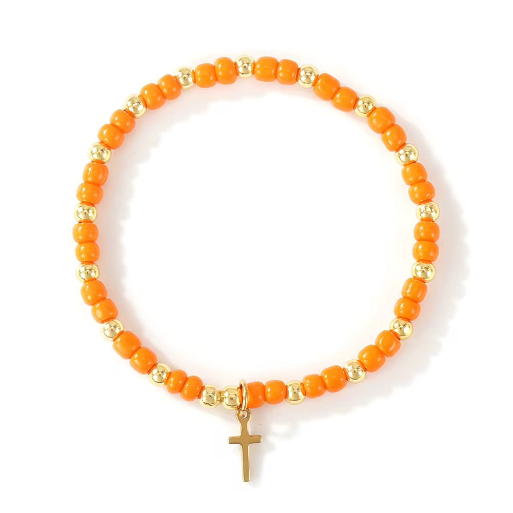 Cross Beaded Bracelet