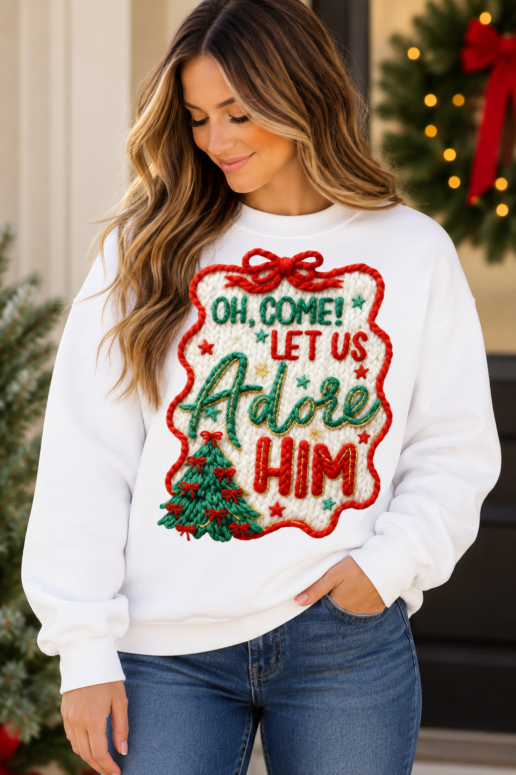 Oh Come Let Us Adore Him Sweatshirt.