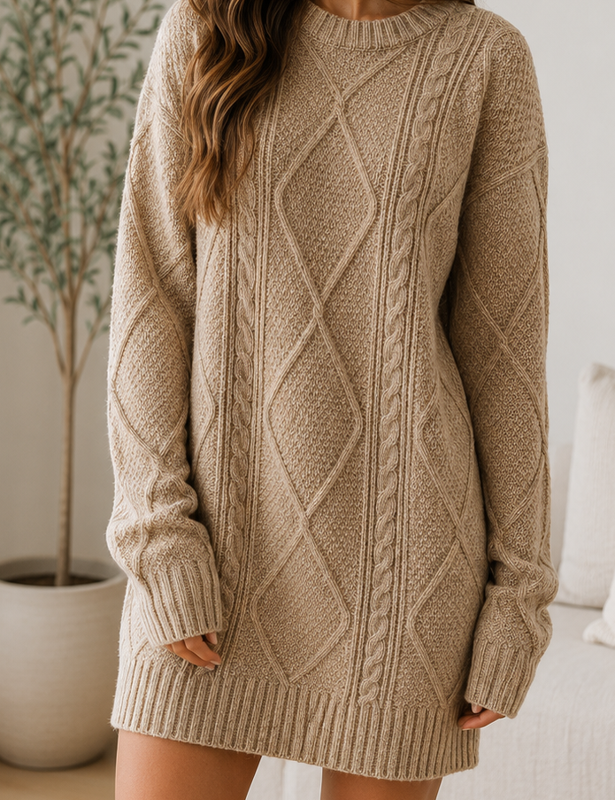 Cable Knit Sweater Dress