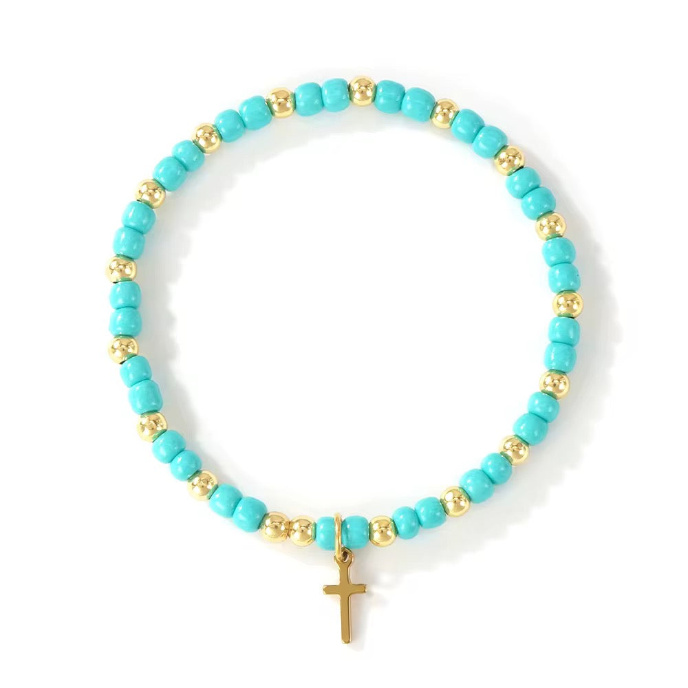 Cross Beaded Bracelet