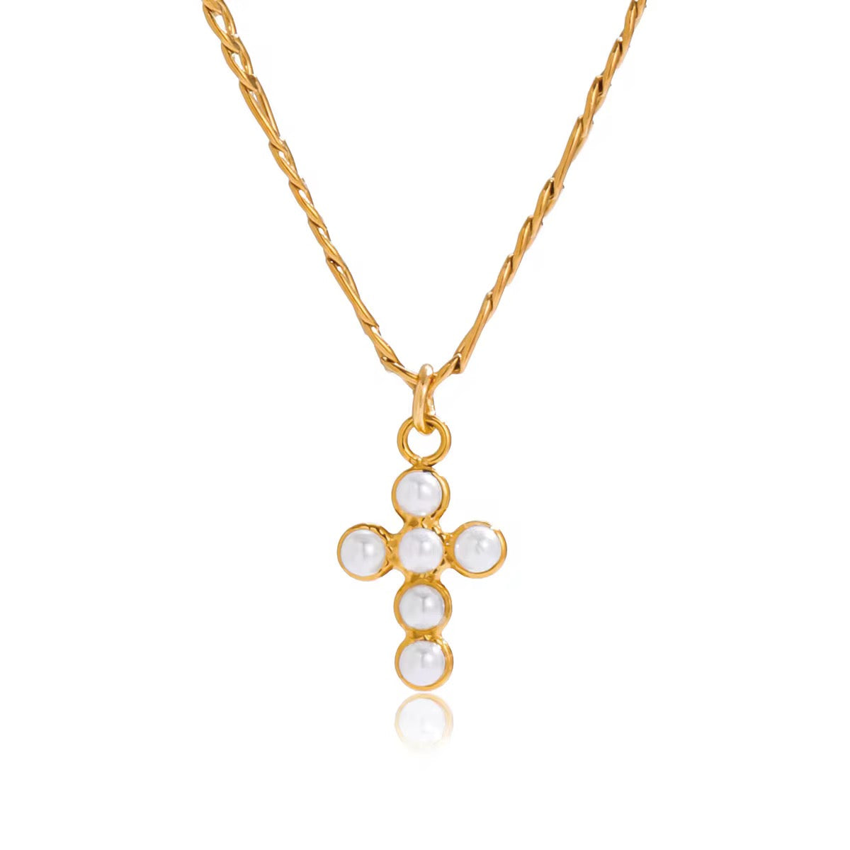 Pearl Cross Necklace New RTS