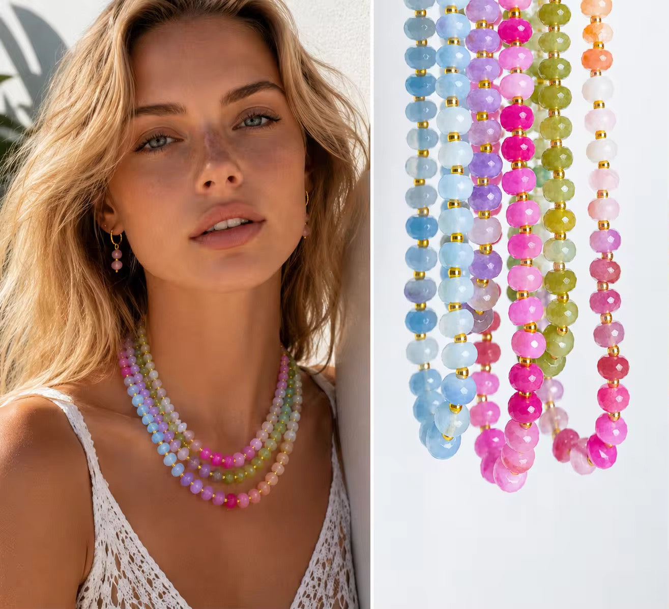 Trendy Stone Colorful Necklace