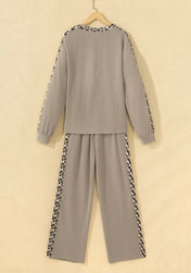 Ribbed Leopard Trim Set