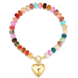 Beaded Heart Toggle Necklace New RTS