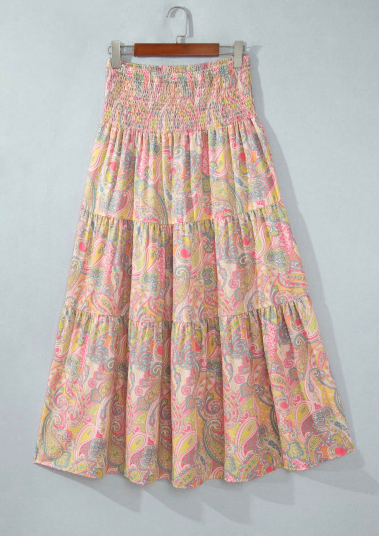 Pink Boho Paisley Skirt