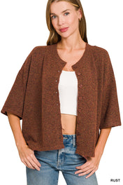 Wool Blend Half Sleeve Zenana Cardigan