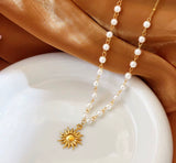 Sunburst pearl necklace