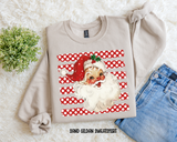 Polka Dot Stripe Santa Sweatshirt.