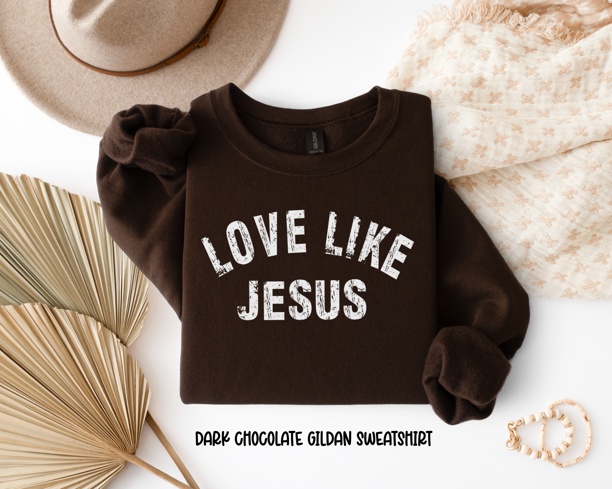 Distressed Love Like Jesus Sweatshirt.
