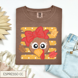 Stripe Turkey With Bow Tee.