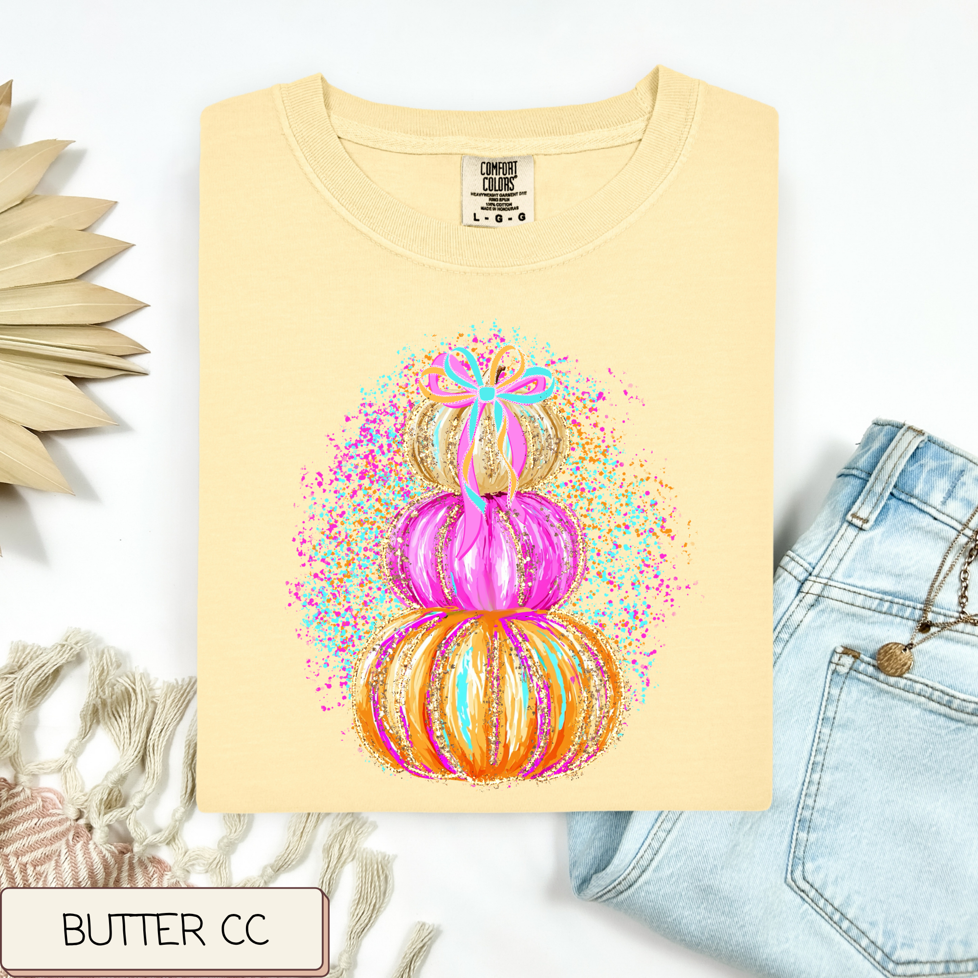 Pumpkin Stack Splatter Tee.