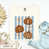 Stripe Coquette Football Pumpkins Tee.