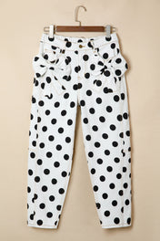 Polka Dot Bow Detail Pants