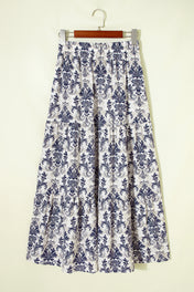 Blue Boho Maxi Skirt
