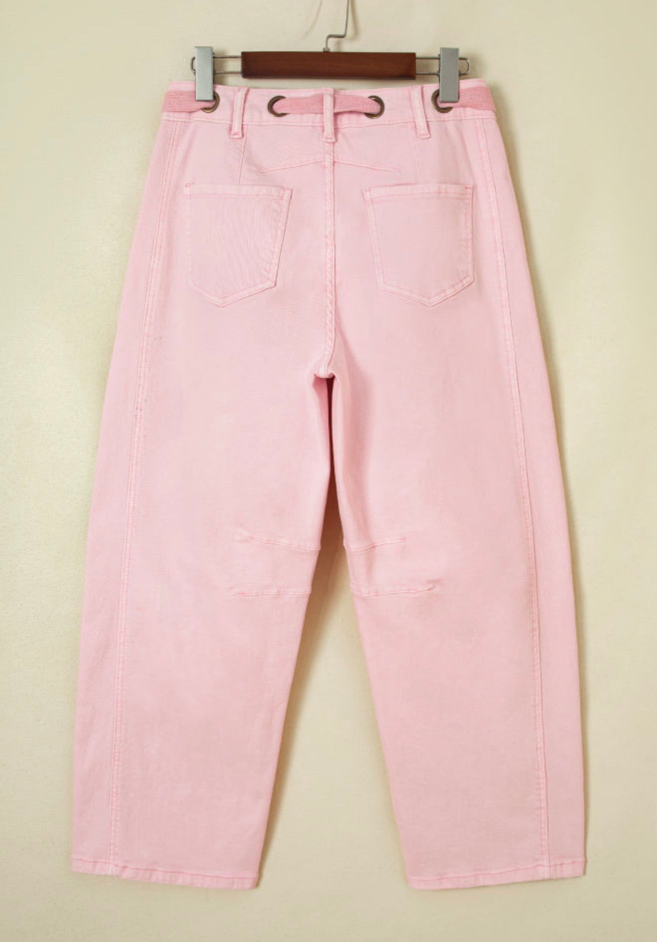Tie-Waist Barrel Jeans