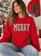 Merry & Bright Embroidered Sequin Sweatshirt