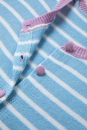 Blue Stripe Buttoned Cardigan
