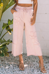 Pink Flower Mineral Wash Pants  RTS