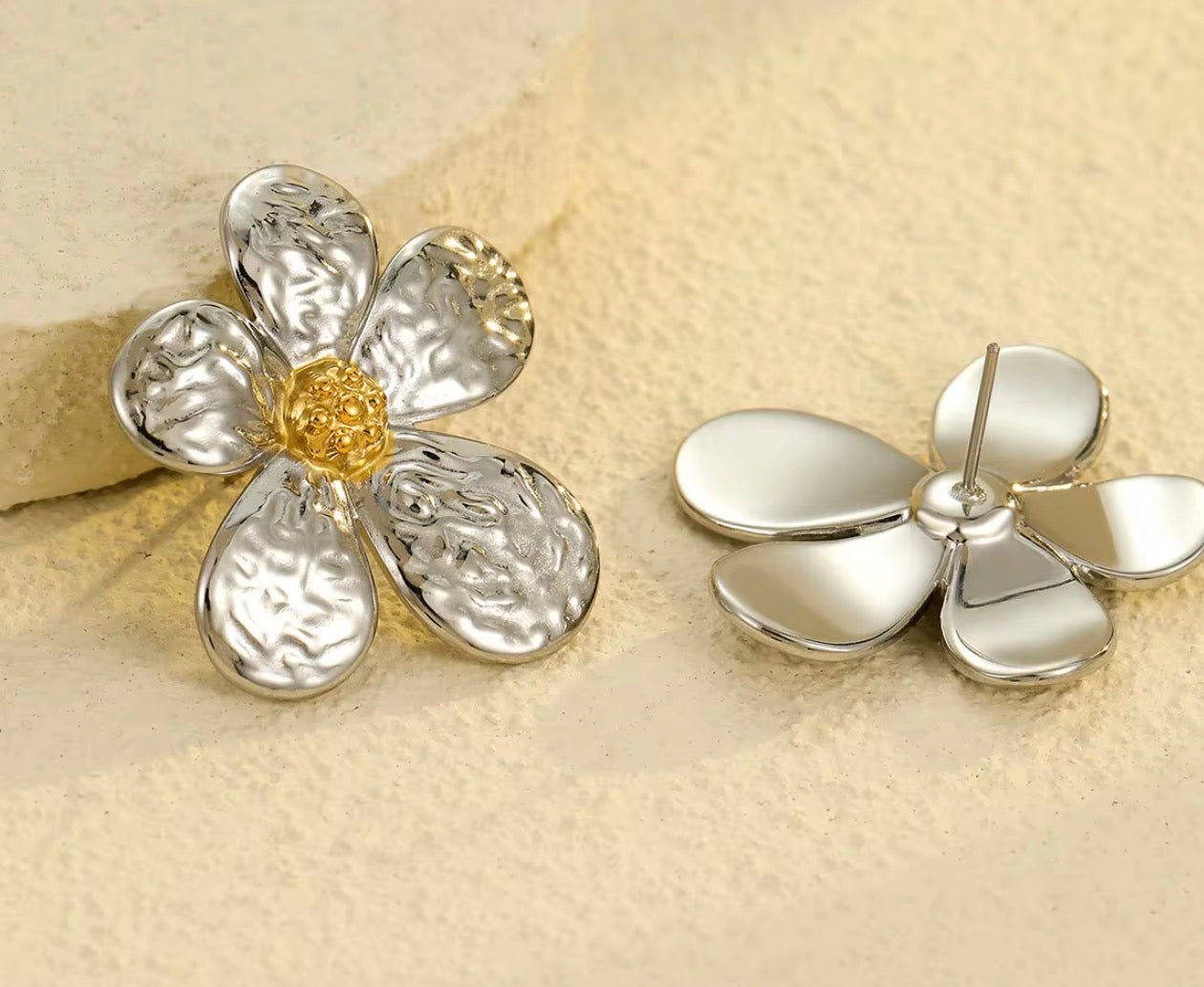 Two Tone Earring Studs