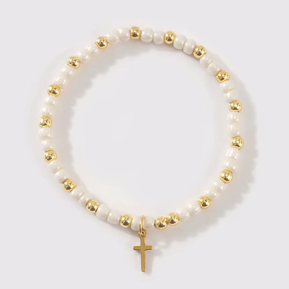 Cross Beaded Bracelet
