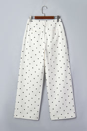 Polka Dot Scalloped Jeans