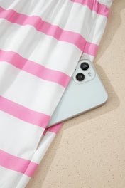 Pink Stripe Plus Maxi Dress