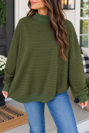 Stripe Ribbed Oversized Sweatshirt