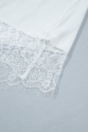 White Lace Asymmetric Blouse