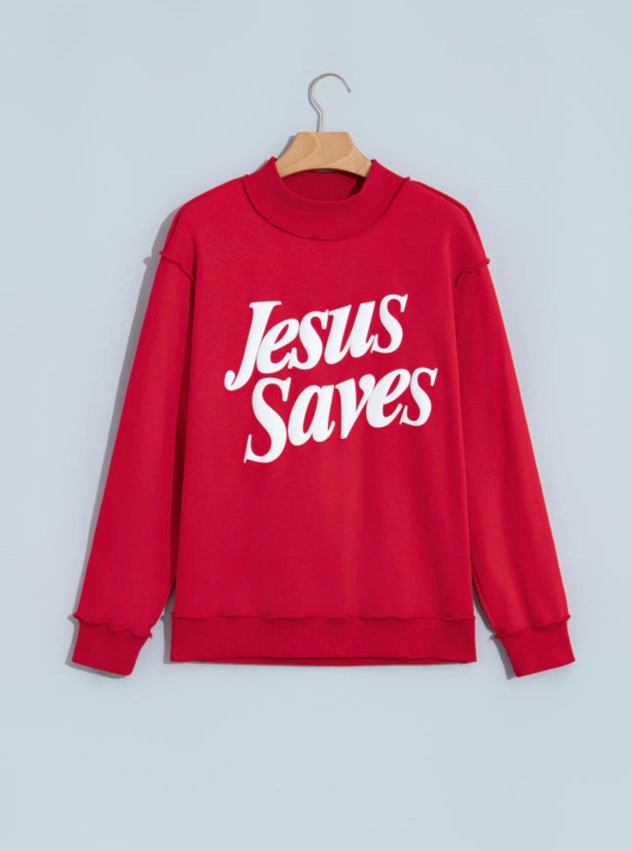 Jesus Saves Mock Neck Sweatshirt