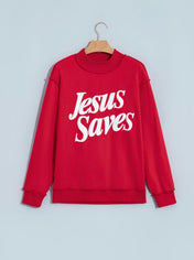 Jesus Saves Mock Neck Sweatshirt