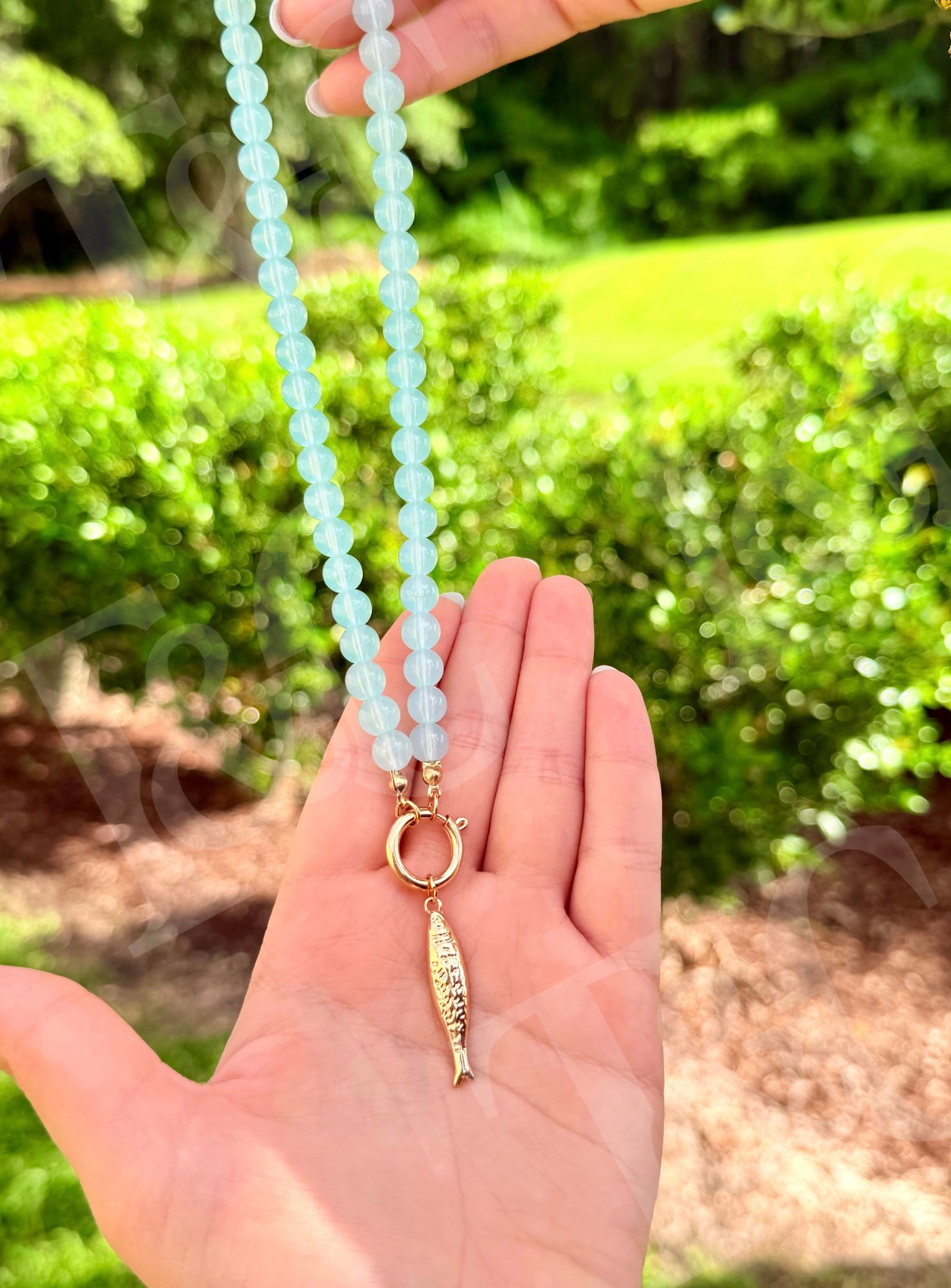 Sardine Charm Beaded Necklace New RTS