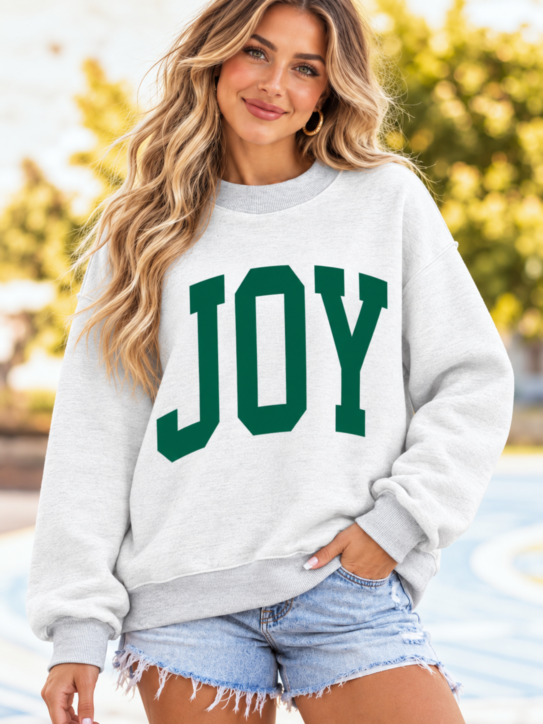 Merry/Joy Reversible Mock Neck Sweatshirt
