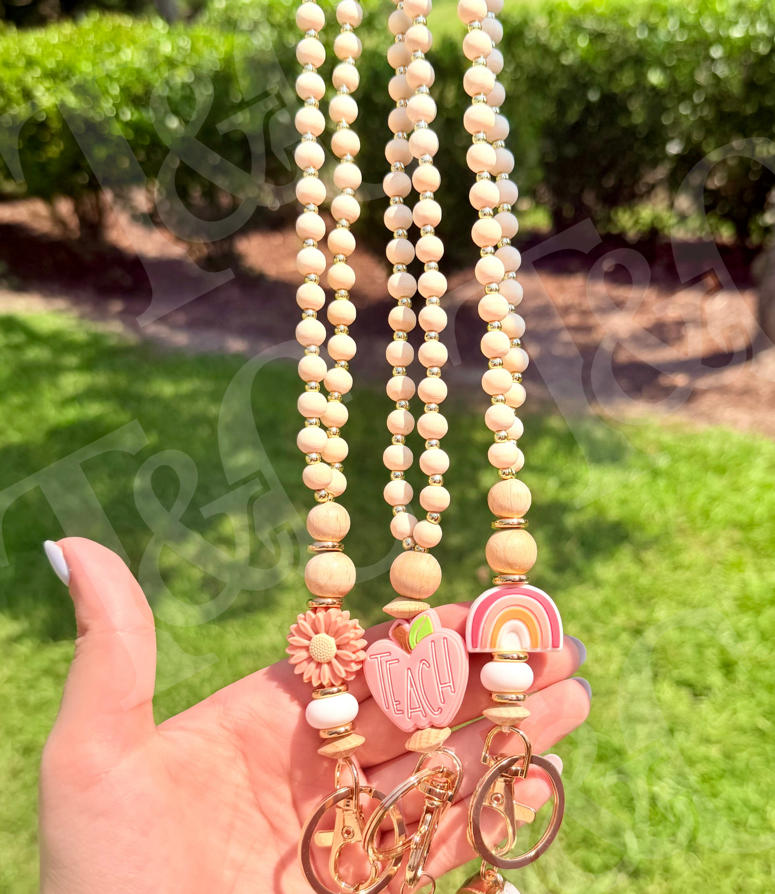 Breakaway Wooded Bead Lanyards New RTS